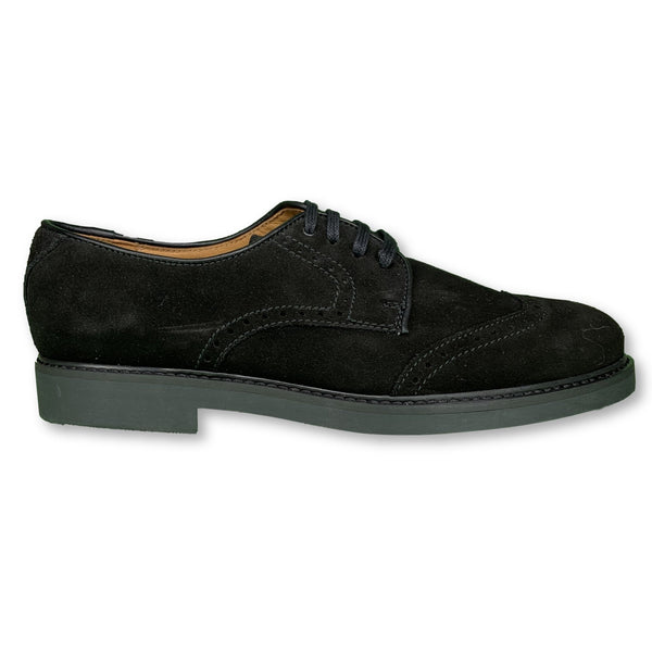 black suede wingtip shoes