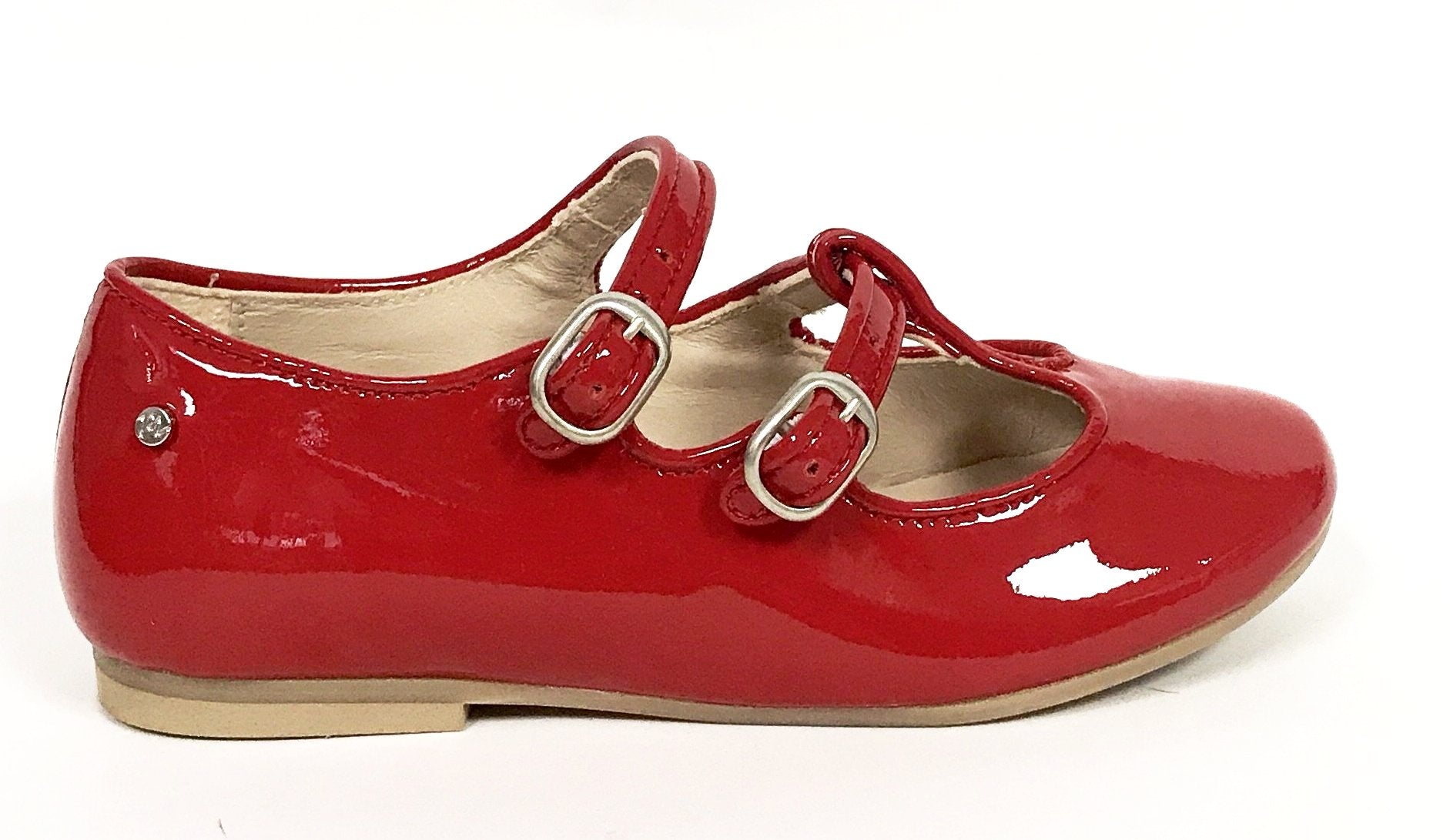 Manuela Red Double Strap T-strap - Tassel Children Shoes