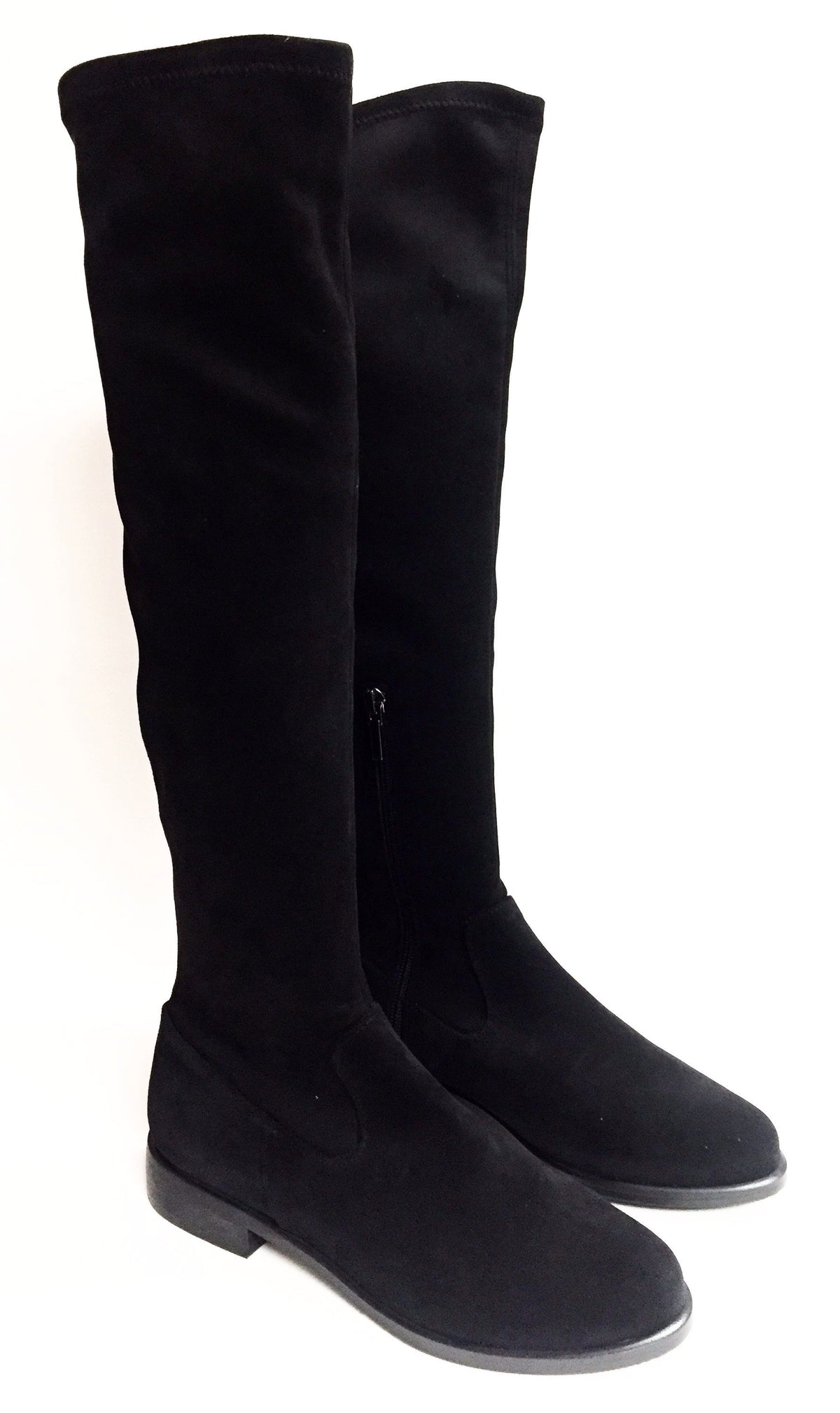 Marian Black Suede Tall Stretch Boot - Tassel Children Shoes