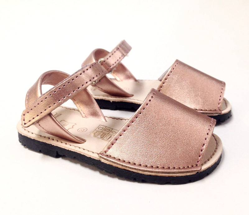 Nens Rose Gold Velcro Sandal - Tassel Children Shoes