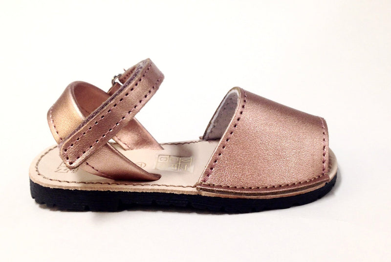 Nens Rose Gold Velcro Sandal - Tassel Children Shoes
