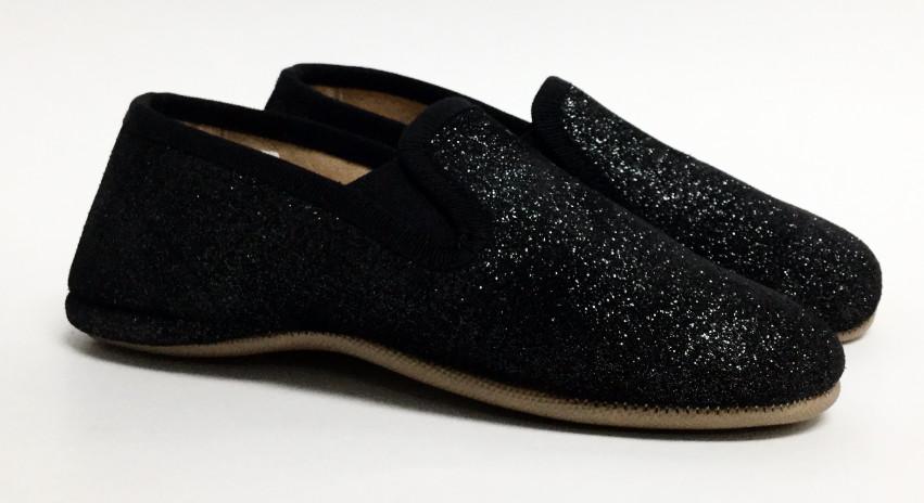 Pepe Sparkly Black Slipper– Tassel Children Shoes