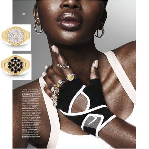 Hi June Parker Queens Signet Rings with Black White Diamonds JCK Magazine