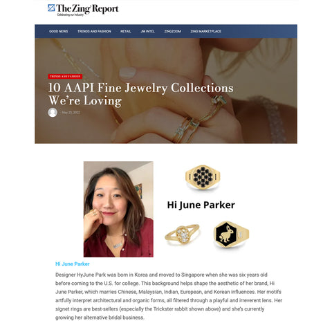 The Zing Report 10 AAPI fine jewelry desig collections we're loving Hi June Parker