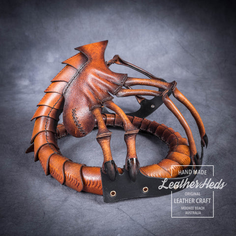 Leather Alien Facehugger mask side