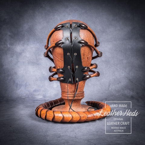 Leather Alien Facehugger mask back