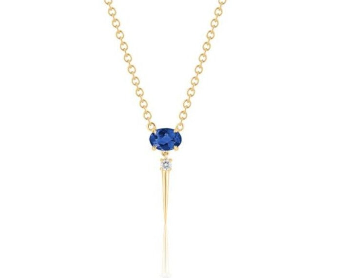 yellow gold sapphire and diamond necklace