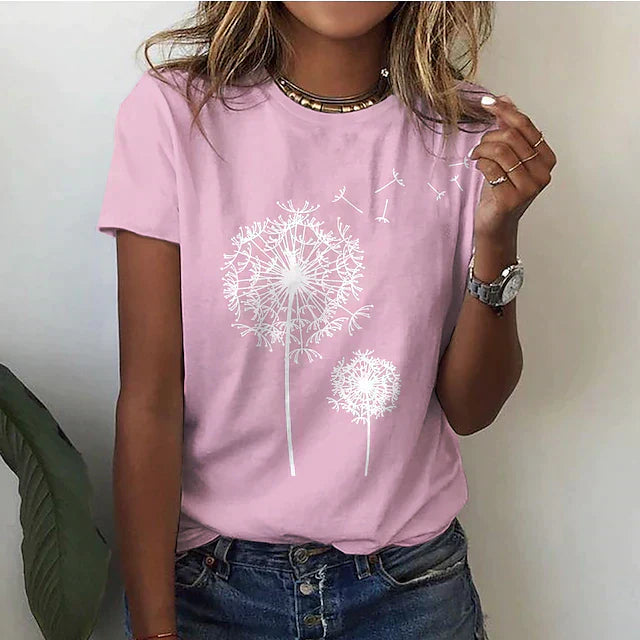 Nora Breezy Dandelion Tee in Pink