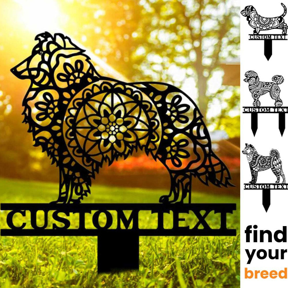 Custom Dog Breed Mandala/Zentangle Garden Stakes