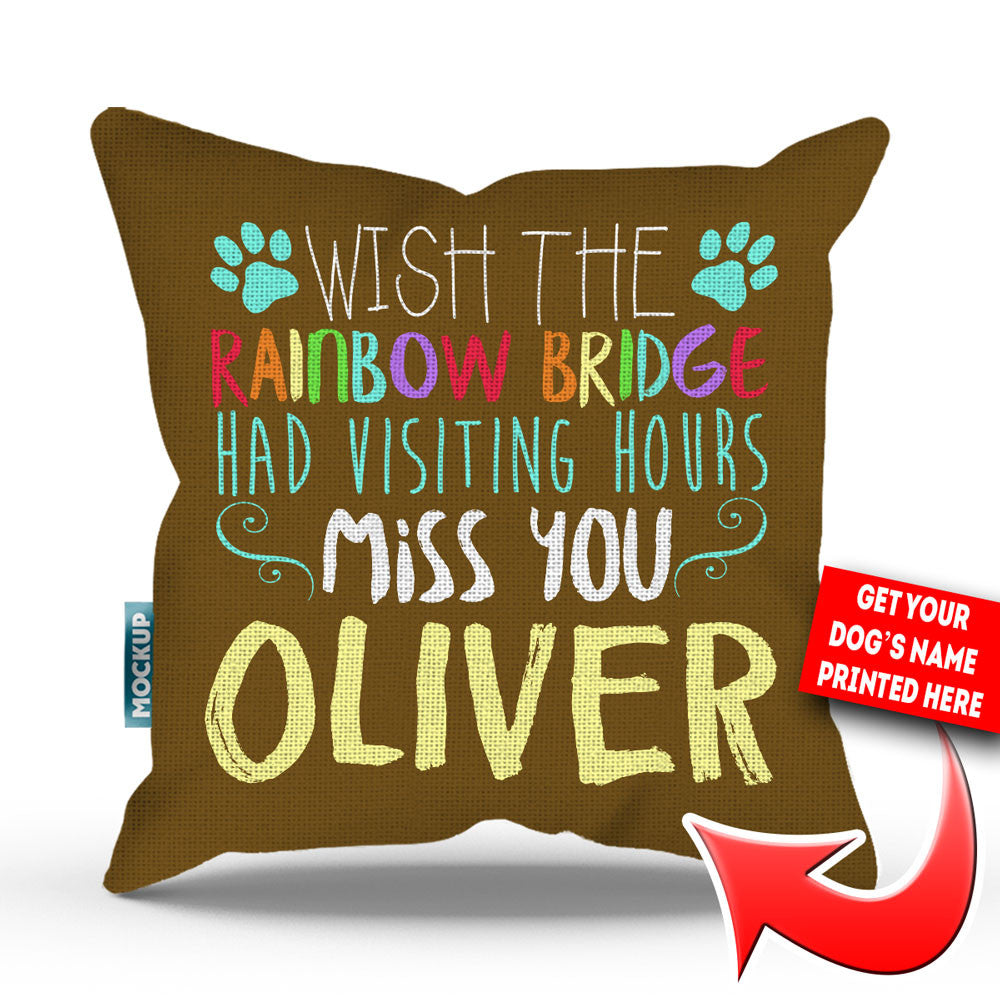 Rainbow Bridge - Miss You - Personalized Throw Pillow Cover - 18" x 18"