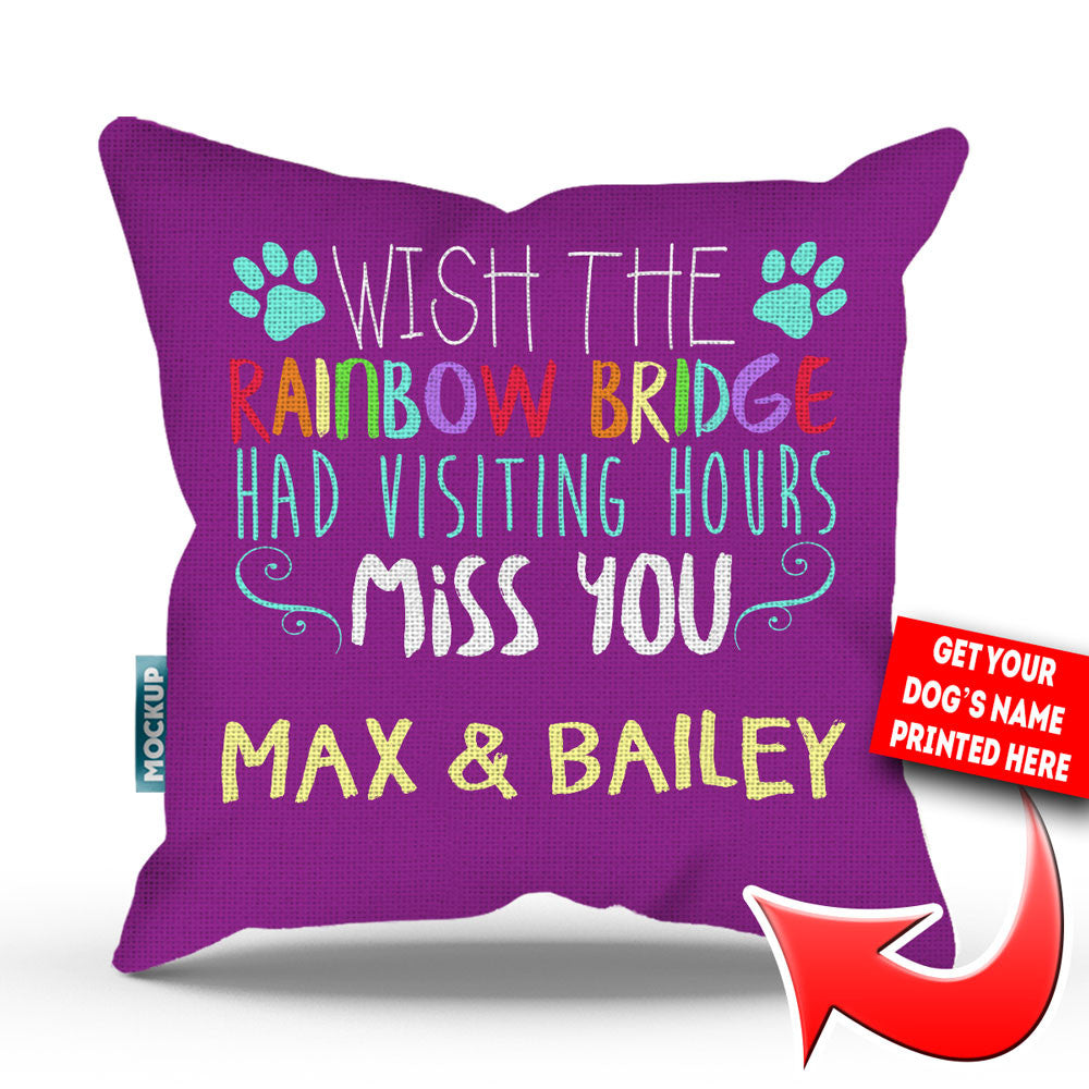 Rainbow Bridge - Miss You - Personalized Throw Pillow Cover - 18" x 18"