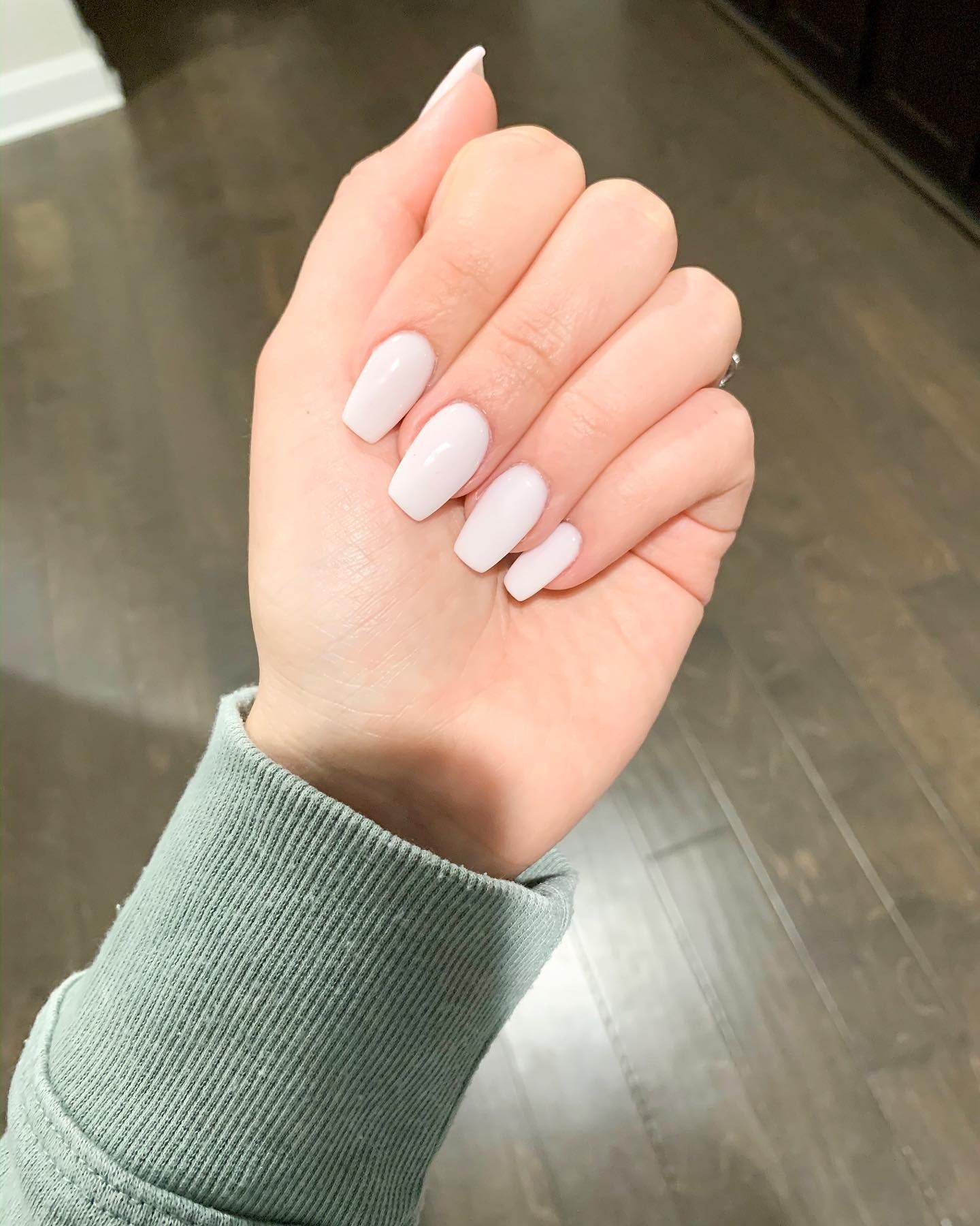 13. Soft White Cream Polish - Coffin Nail Ideas