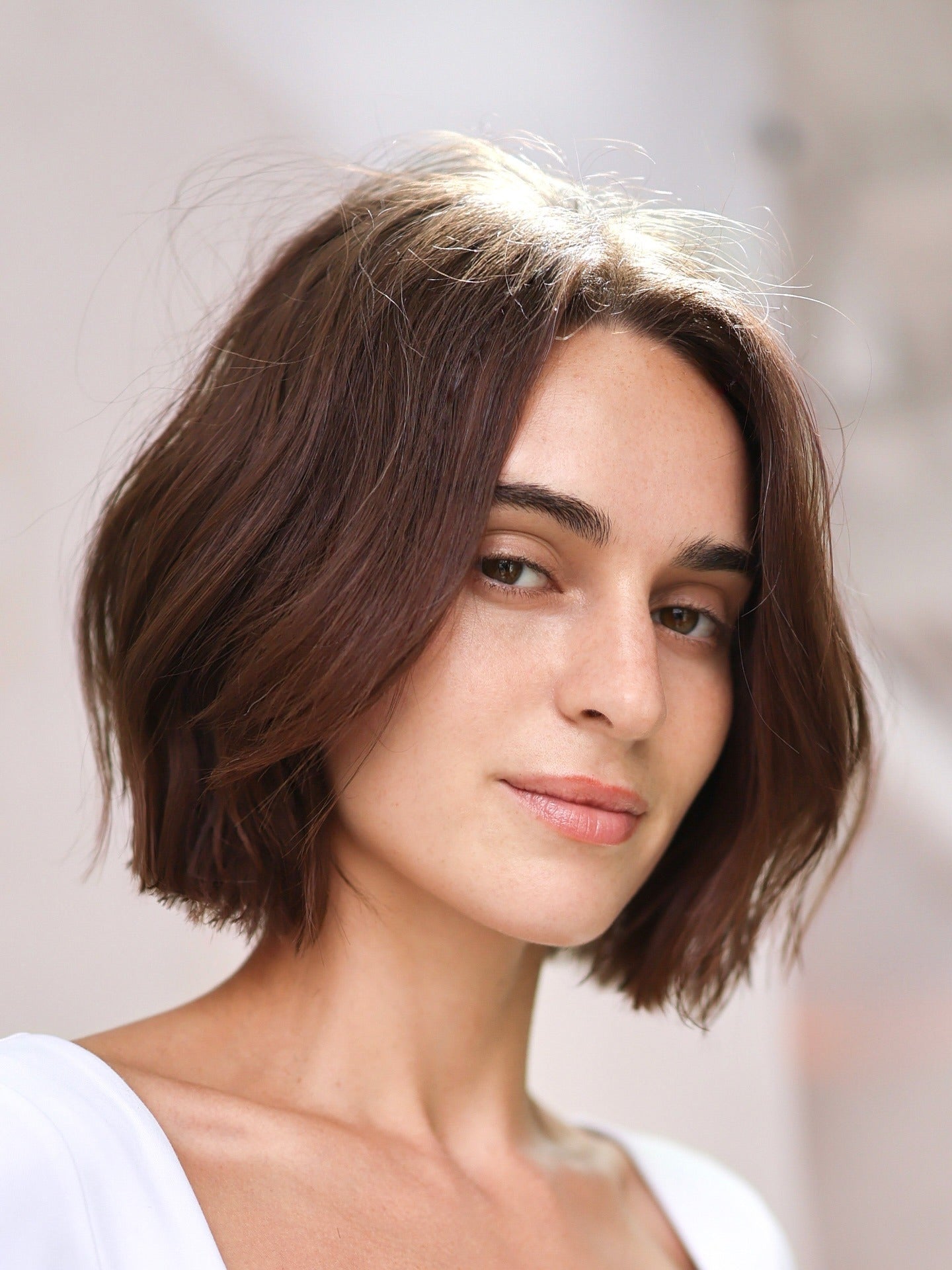 15. Tousled Cocoa Bob - Short Choppy Hair