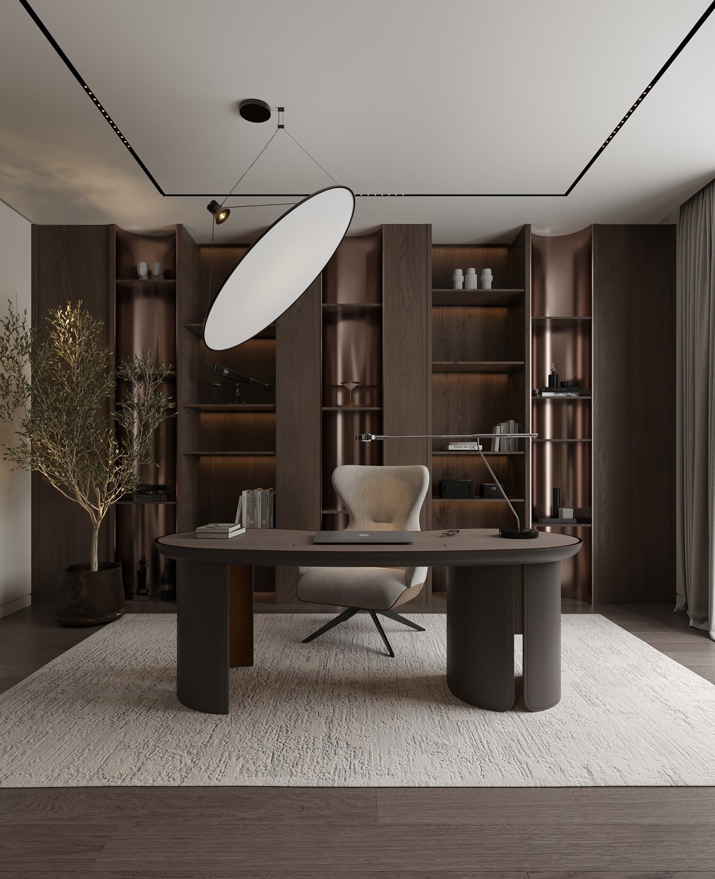 16. Luxury Noir Executive Office - Creative Office Ideas
