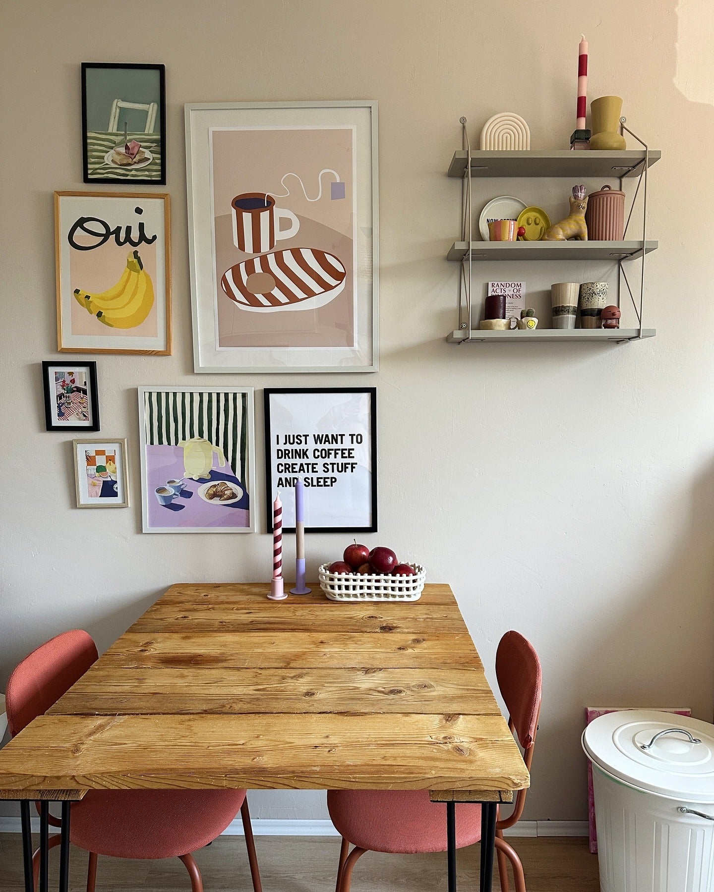 2. Eclectic Art-Inspired Dining with Playful Energy - Kitchen Table Ideas