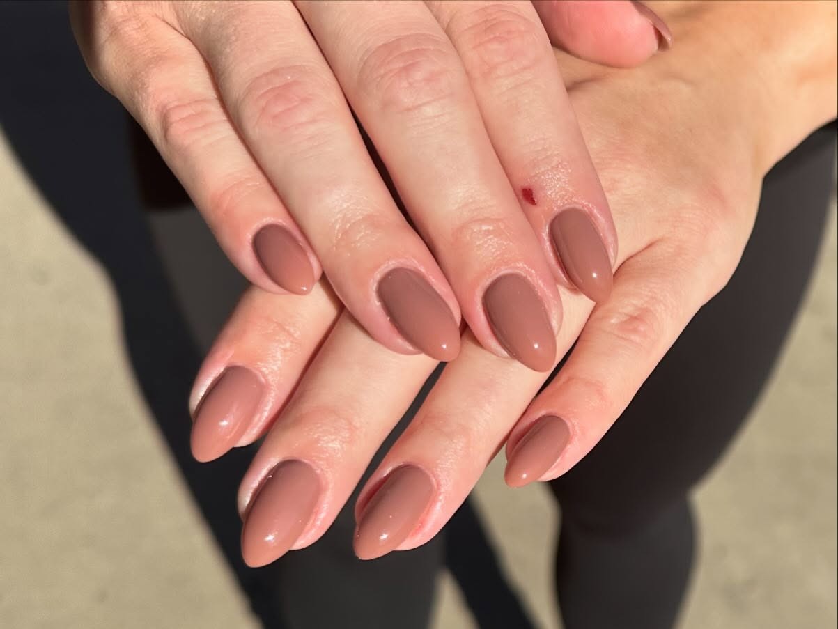 4. Matte Mocha Almond Nails - Solid Nail Color Ideas
