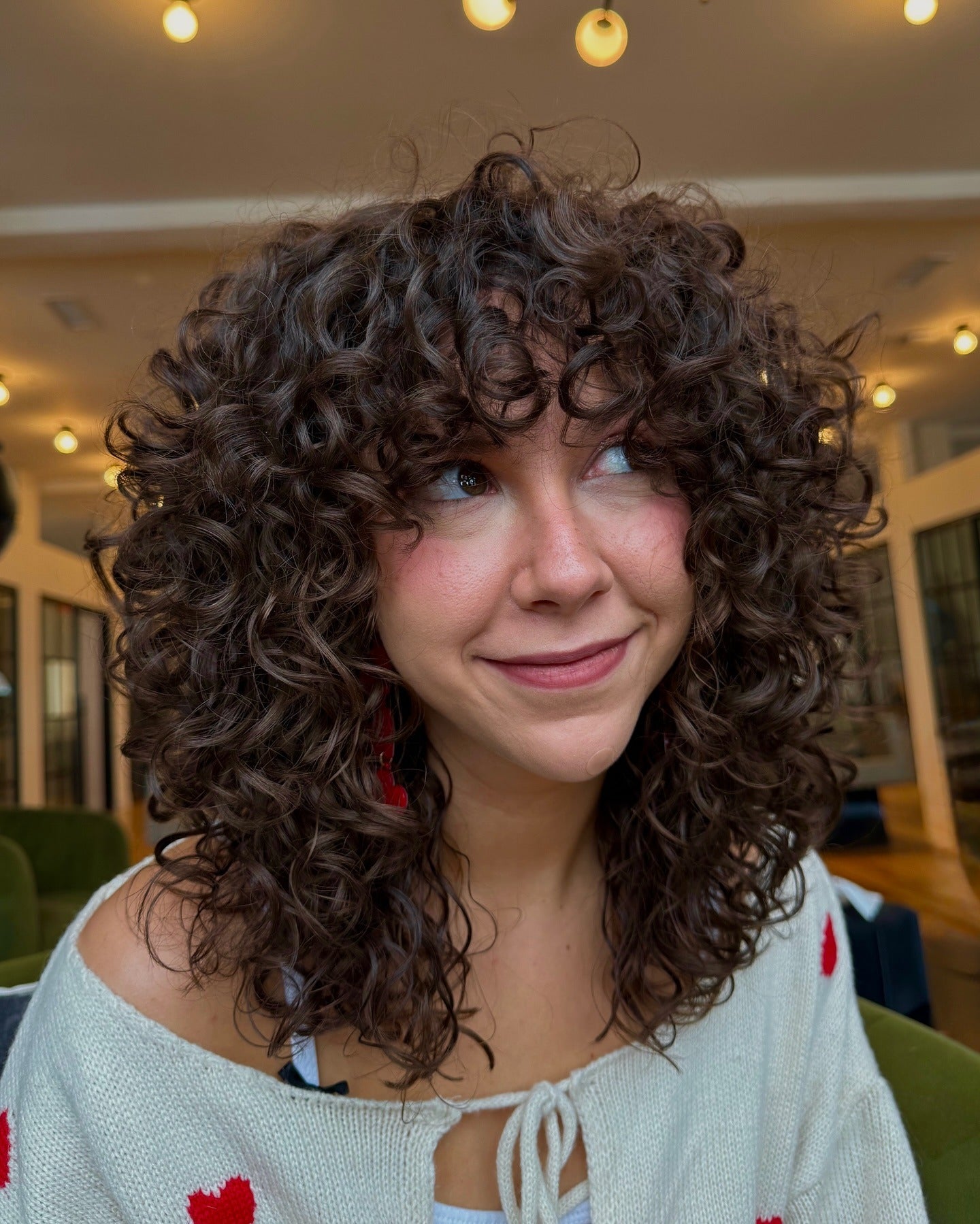 8. Curly Shag with Micro Fringe - Curly Hairstyles