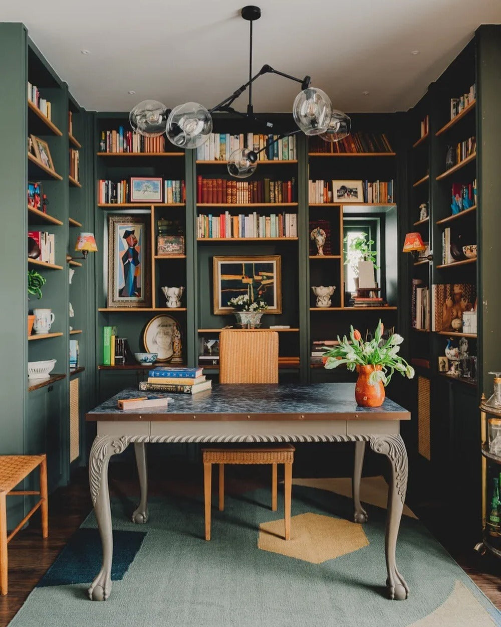 9. Eclectic Library Office with Character - Office Room Ideas