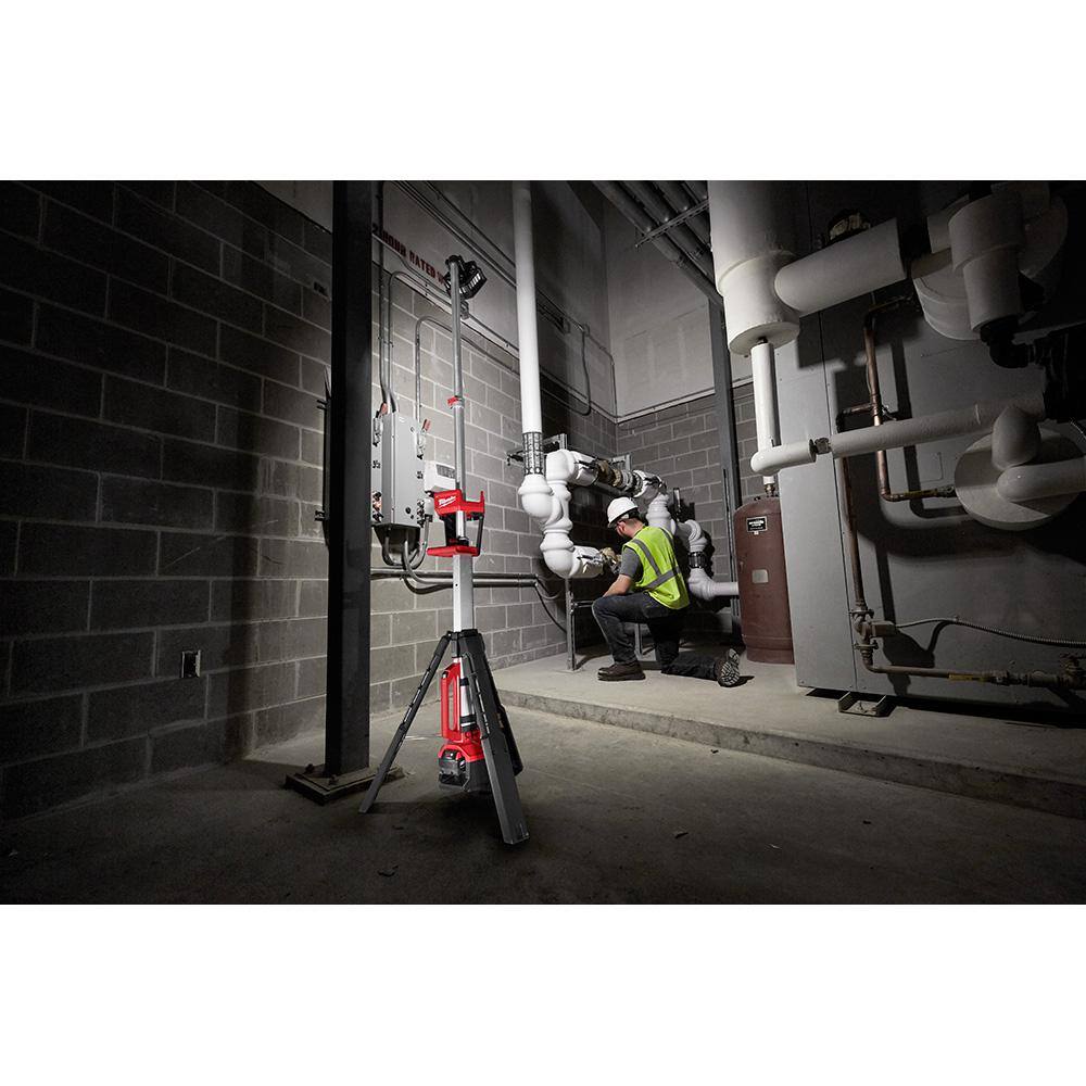 2131-20-2131-20-48-11-1862 M18 18V Lithium-Ion Cordless Rocket Dual Power Tower Lights with (2) 6.0Ah High Output Batteries