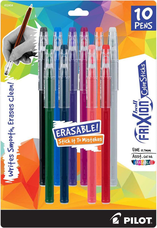 Pilot Frixion Erasable Pens - 6 Pack of Black Ink Pens + 4 Bonus Refills -  Clicker Retractable Gel Ink Pen - Fine Point 0.7 mm Used for Rocketbook &  Notebook