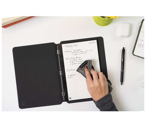 Rocketbook Notebook Smart Reusable Lined Eco-Friendly Notebook with 4  Colored Pilot Frixion Pens, 1 Microfiber Cloth, & 1 Rocketbook Spay Bottle  - Infinity Black Cover, Letter Size (8.5 x 11) : : Office  Products