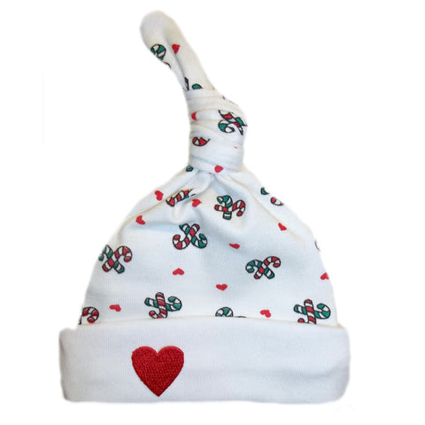 Unisex Baby Candy Cane Christmas Hat 7 Sizes | Jacqui's Preemie Pride