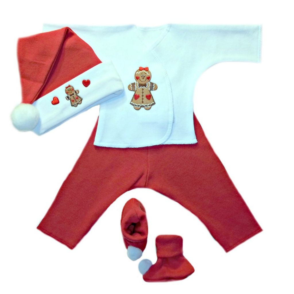 Gingerbread Baby Girl Christmas Outfit | Jacqui's Preemie Pride