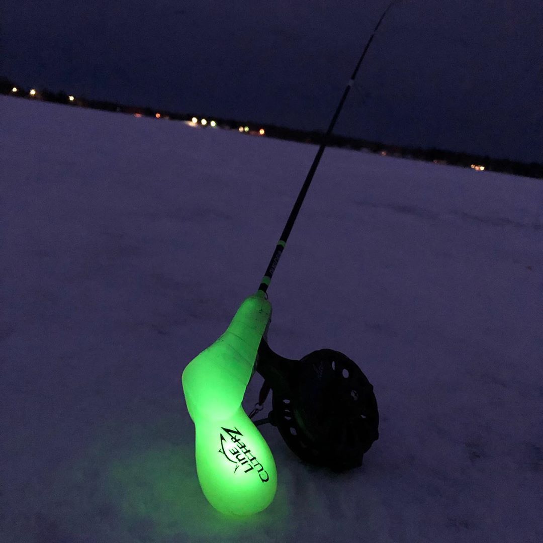 ice fishing in the dark