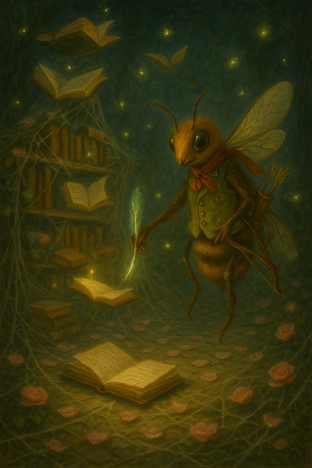 Mr. B. Archer in the enchanted library