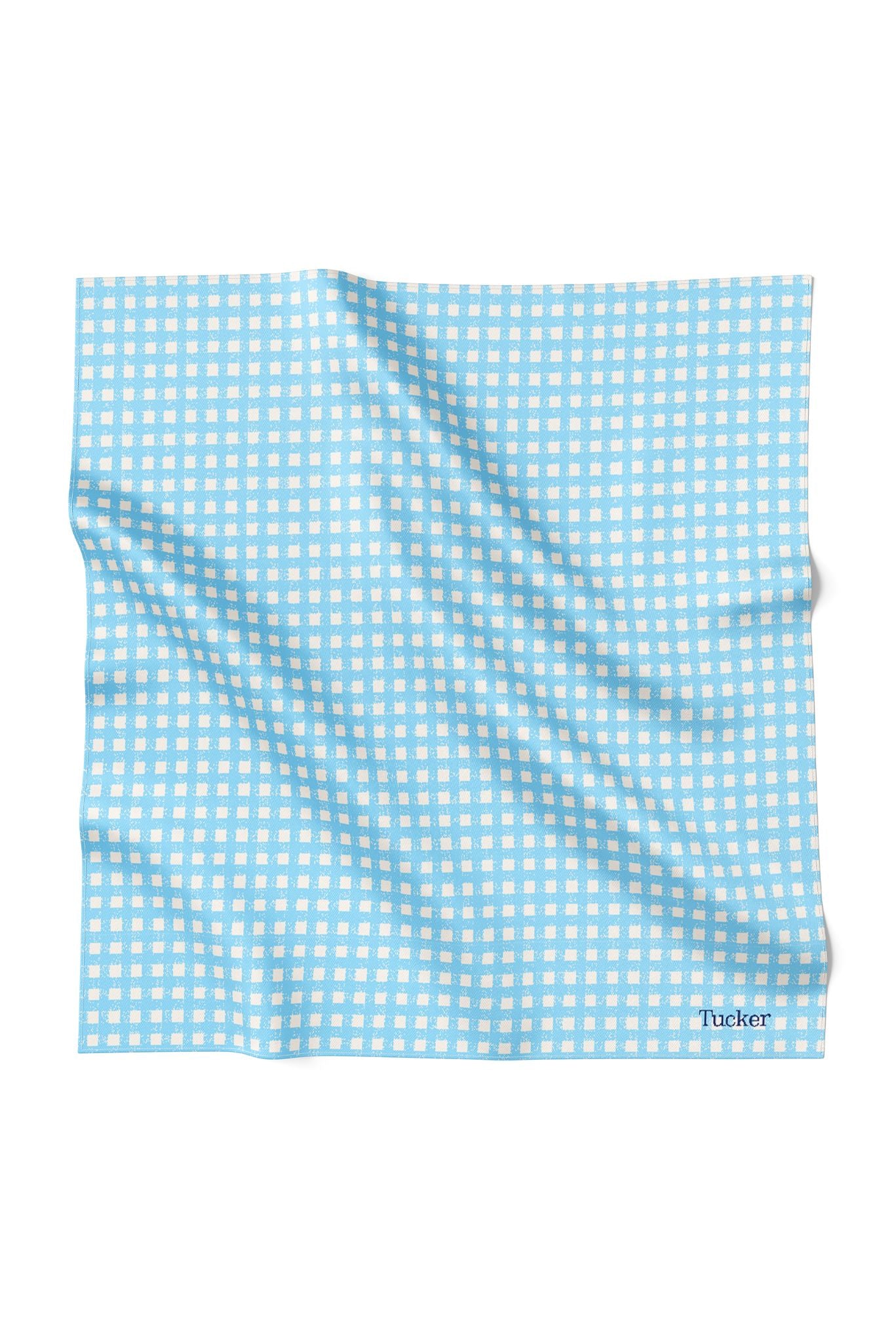 Blake Bandana | Pale Blue Gingham in Polished Cotton