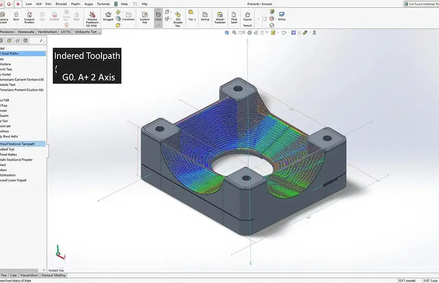 Screenshot of CAM software showing indexed toolpath programming interface