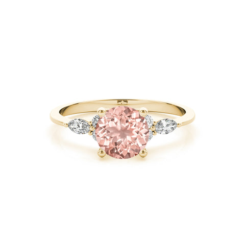 Sophia Morganite and Yellow Gold with Diamonds Engagement Ring | Lisa Robin