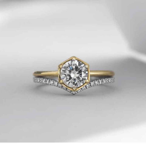 Vintage Inspired Hexagon Engagement Ring