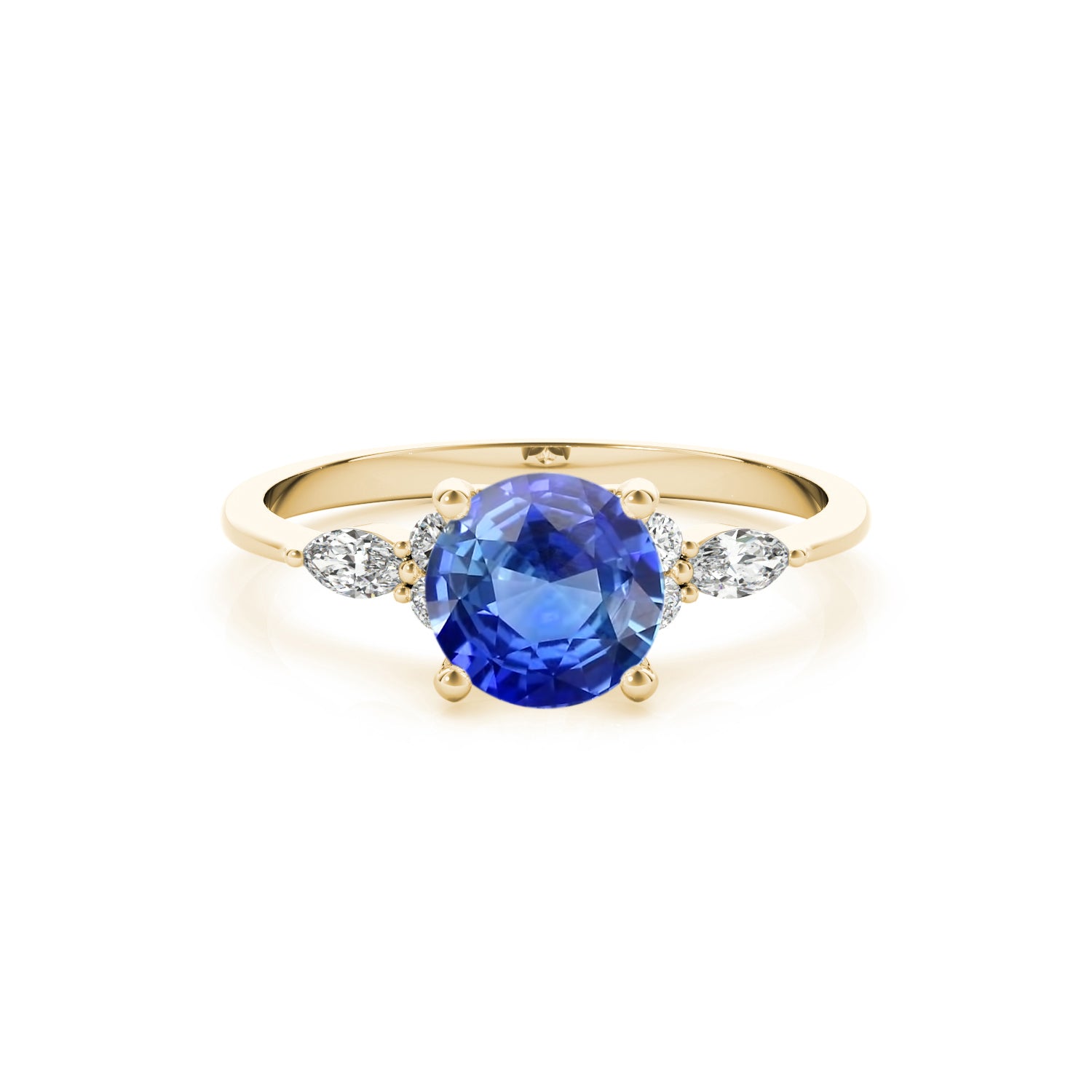 The Sophia Sapphire with Marquise Diamond Accented Solitaire Engagement ...