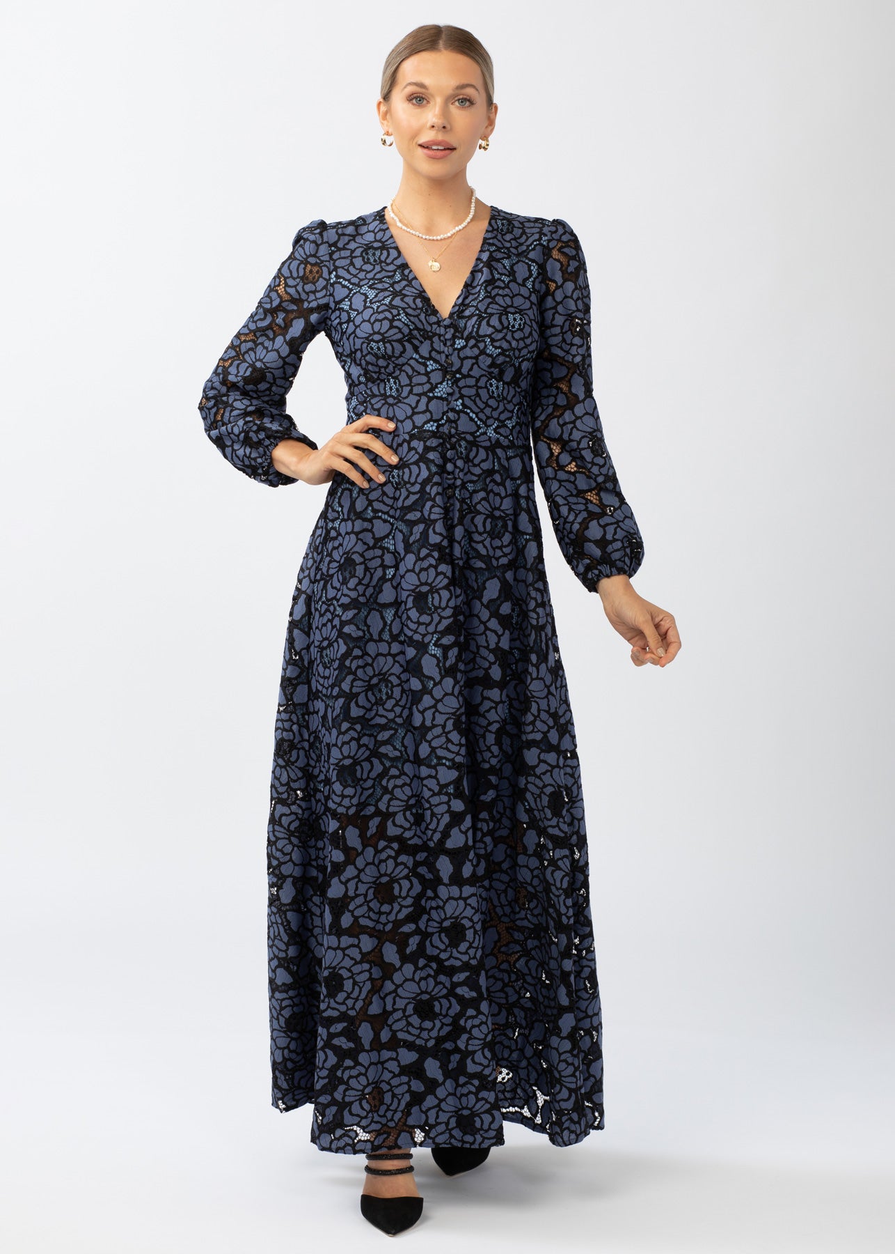 Brooke Long-Sleeved Gown Midnight Rose | Abbey Glass | Reviews on Judge.me