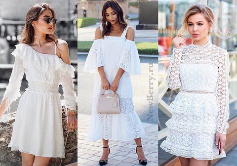 как да носим бяла рокля