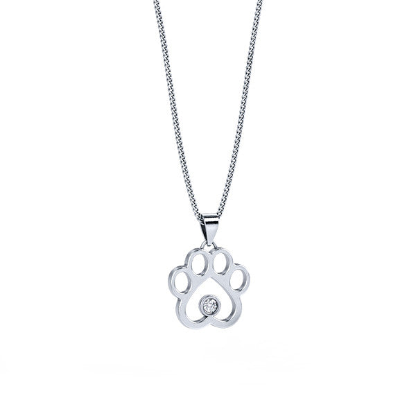 tiny paw print necklace