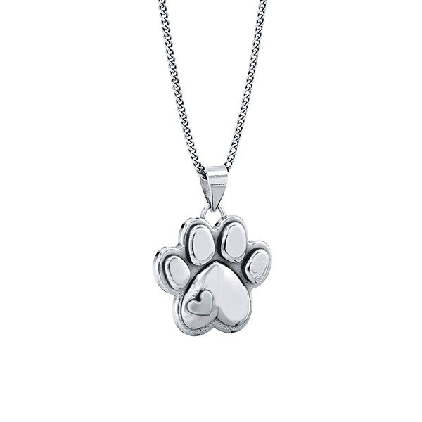 Mini Love Heart Paw Print Necklace – TINY BLING