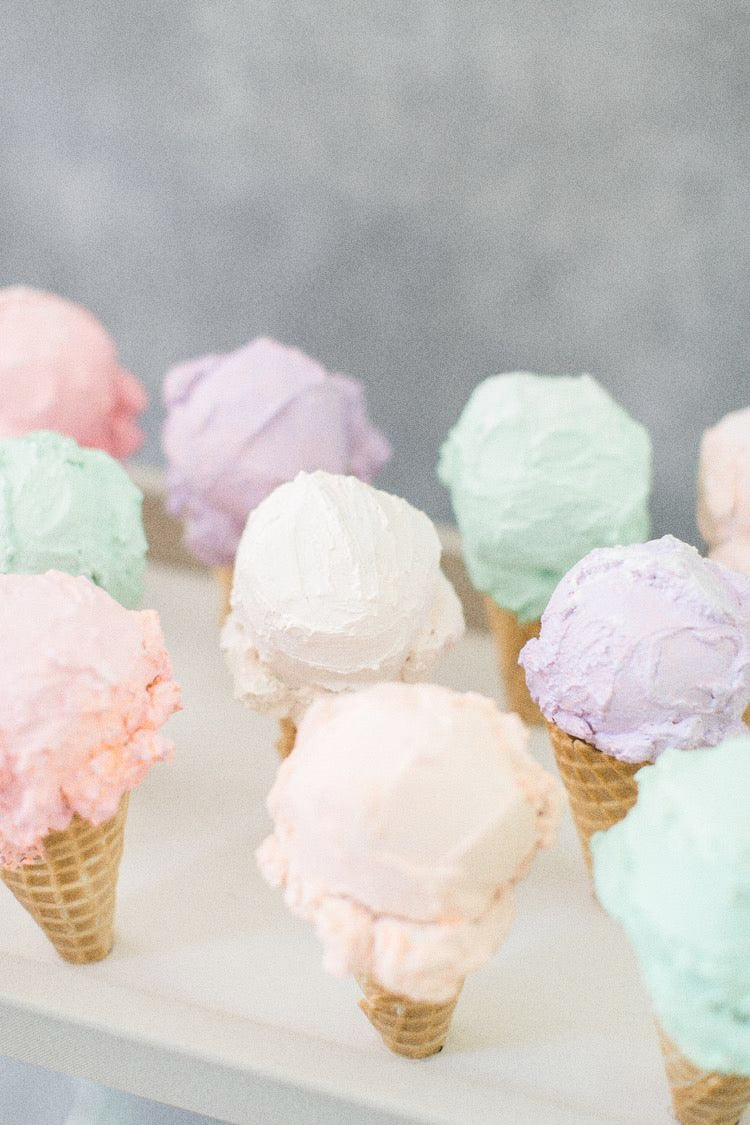 Pastel coloured ice cream