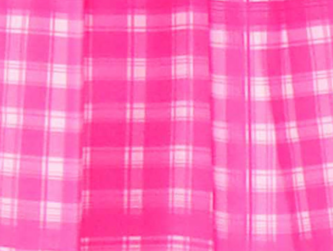 Midi dress in pink check with cutout details. 