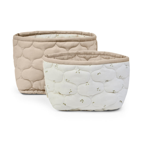 Small Quilted Storage Baskets Set of 2 - Nettle Scatter