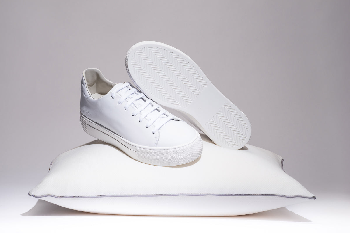 white walking sneakers