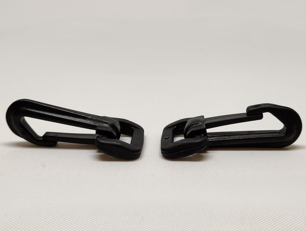 25mm Black Plastic Snap Hooks / Dog Hook webbing x 10 - Webfittings