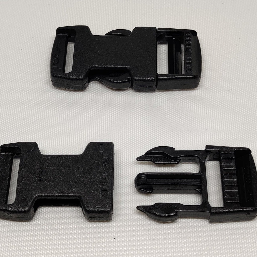 1 Inch Plastic Side Release Buckle Nexus Double Adjust Black - Strapworks