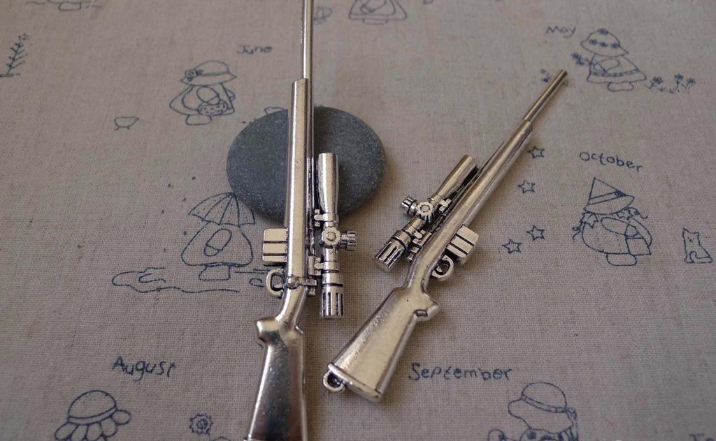 Ark Art 10 Peças Charms Rifle Sniper Rifle 44X11mm cor Prata Pingentes para  Fazer Joias Antigas Faça Você Mesmo Artesanato Artesanal