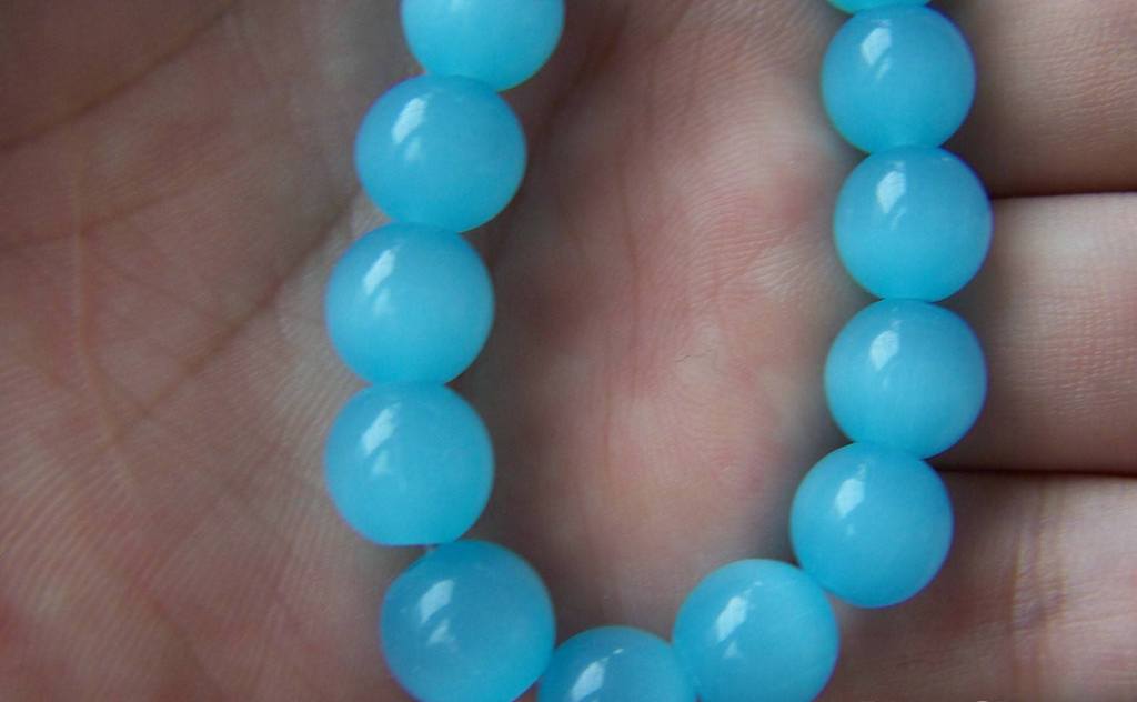 10 Pieces 3 mm Big Holes Blue Frosted Center Drilled Sea Glass Beads/Beach Glass Beads for Jewelry Making (Mixed Blue)