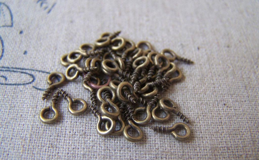 500 pcs Antique Bronze Mini Screw Eye Pins 19G A2284 – VeryCharms