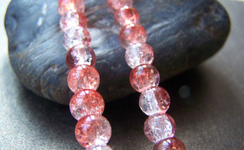 6mm Red Crackle Glass Beads