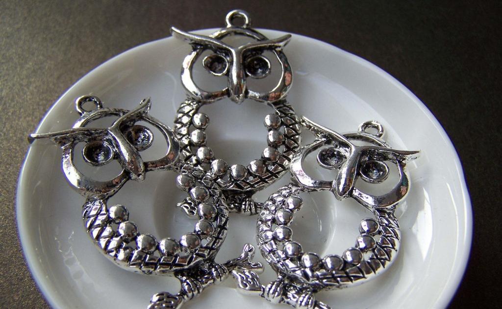 Owl with Rhinestones Charms