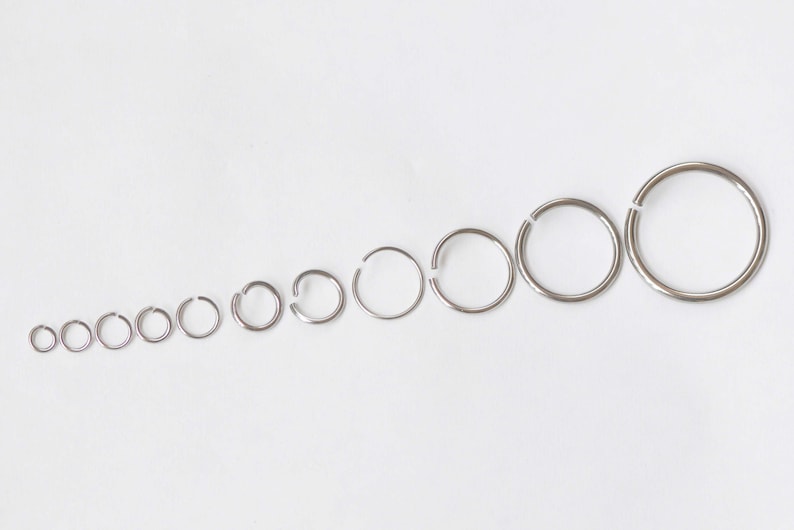 304 Stainless Steel Open Unsoldered Jump Rings Various Sizes